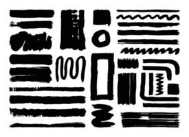 Abstract and artistic paint brush strokes texture design collection. For artwork illustration element. vector