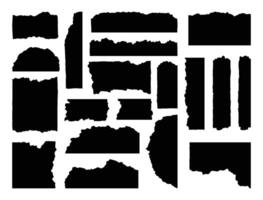 Ripped paper element set. Torn notepaper texture design collection. vector