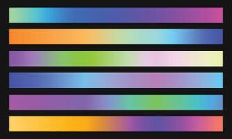 Gradient color palette set. Colorful swatches element bundle. vector