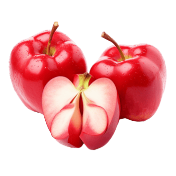 dois vermelho maçãs e uma fatiado maçã exibindo seus vibrante cor e suculento textura, uma saudável e delicioso fruta png