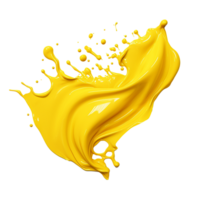 Vibrant Yellow Paint Splash Dynamic Flowing Design png