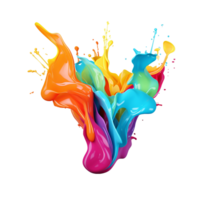 Vibrant Colorful Paint Explosion Abstract Art Design, png