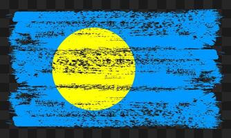 Palau flag in grunge style vector