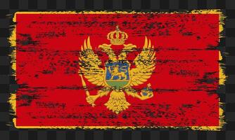Montenegro flag in grunge style vector