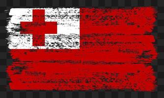 Tonga flag in grunge style vector