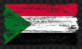 Sudan flag in grunge style vector