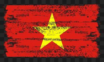 Vietnam flag in grunge style vector