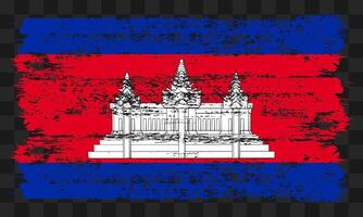 Cambodia flag in grunge style vector