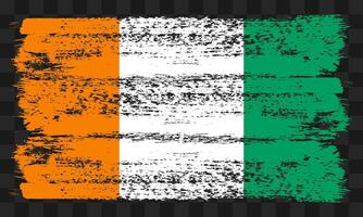 Ivory Coast flag in grunge style vector