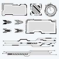 HUD Futuristic Interface Elements, streetwear design elements vector