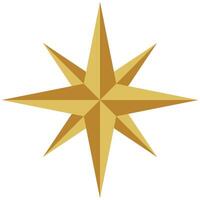 Bright retro style golden star graphic design vector
