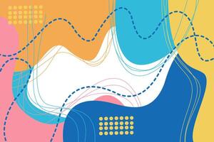 abstract background shape with wavy lines and dots vector