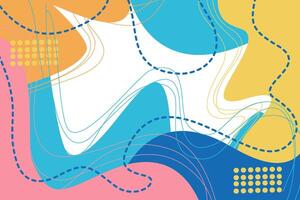 abstract shape background with wavy lines and dots vector