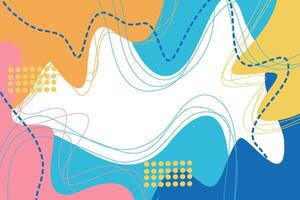 abstract shapes background with wavy lines and dots vector