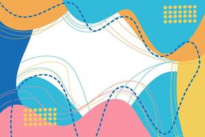 abstract background shapes with wavy lines and dots vector