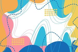 Colorful abstract background with wavy lines and dots vector