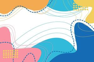 Full color abstract background with wavy lines and dots vector