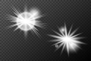 a set of white light effects ,on background vector