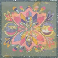 a colorful flower design on a grungy background vector
