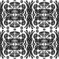 a black and white pattern flowers vector