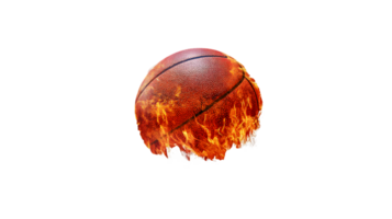Fiery Basketball A Dynamic Abstract Composition of Burning Sport Equipment png