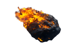 Fiery Meteoroid Hurtling Through Space png