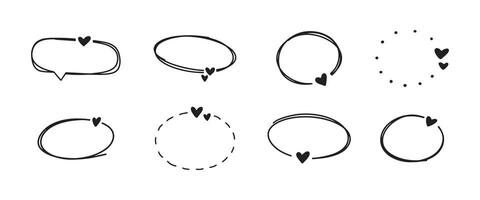 Set of speech bubbles with hearts. Love speech bubbles communication concept for Valentine vector