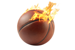 Fiery Basketball A Dynamic Composition of Sport and Passion png