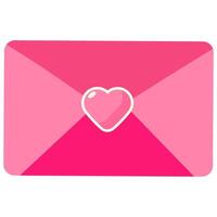 Pink envelope with heart vector