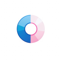 A colorful graphic element with blue and pink sections, perfect for design projects. png