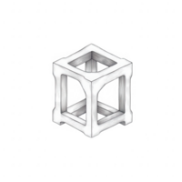 A 3D geometric shape showcasing modern and minimalist design features. png
