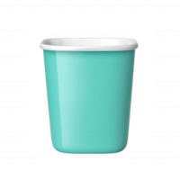 A vibrant turquoise container, perfect for organizing your space and decluttering. png
