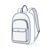 A stylish white backpack with a simple design, ideal for daily use and travel. png