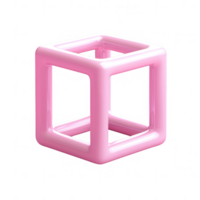 A vibrant pink cube with a modern design, perfect for abstract visual concepts. png