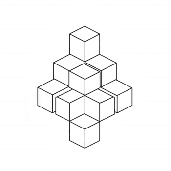 astratto illustrazione di geometrico blocchi disposte nel un' stratificato modello. png