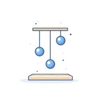 A visual representation of a pendulum illustrating motion and equilibrium principles. png