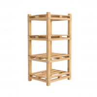 A wooden storage rack designed for efficient organization and display. png