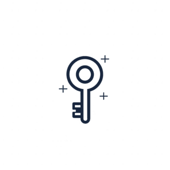 eleganta nyckel ikon representerar säkerhet och tillgång i minimal design. png