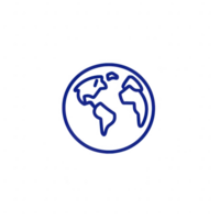 Stylized image of the Earth, representing global connectivity and communication. png