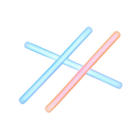 Stylish neon light sticks crossed in an artistic display for modern designs. png
