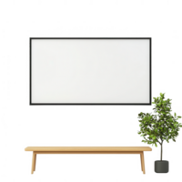 Modern interior with a blank frame and a stylish plant for a fresh atmosphere. png