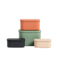 Stylish and modern storage containers stacked for organization and decor. png