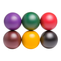 Colorful Rubber Balls Arranged in a Dynamic and Eye-Catching Layout png