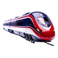 Modern High-Speed Train in Dynamic Motion on Railway Track png