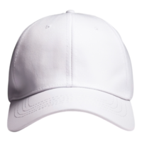 Plain white baseball cap with structured six-panel design png
