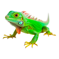 Vibrant Green Lizard with Intricate Patterns on Its Skin png