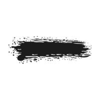 Black ink splatter in flat design. Rough stained brush stroke pattern. illustration isolated. vector