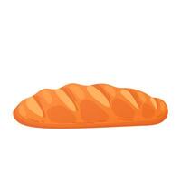 Loaf of bread in flat design. Tasty white wheat baguette with crispy. illustration isolated. vector