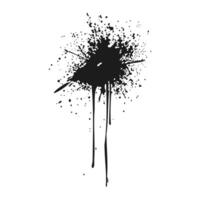 Black ink splatter in flat design. Dirty exploding paint spray with drops. illustration isolated. vector