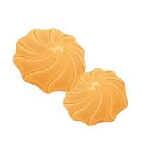 Shortbread cookies in flat design. Crunchy biscuit dessert with swirls. illustration isolated. vector